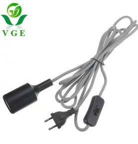 Customized Colorful Cloth Covered Electric Wire E27 Lamp Holder